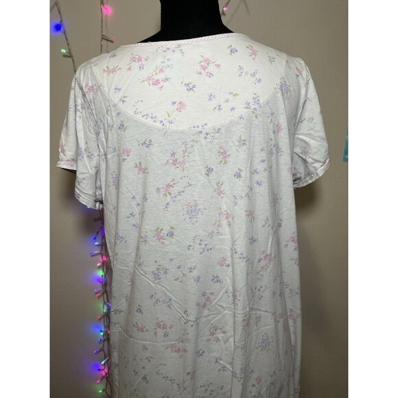 Classic Elements Women's Nightgown 100% Cotton Floral Pink Size Small - Picture 4 of 5